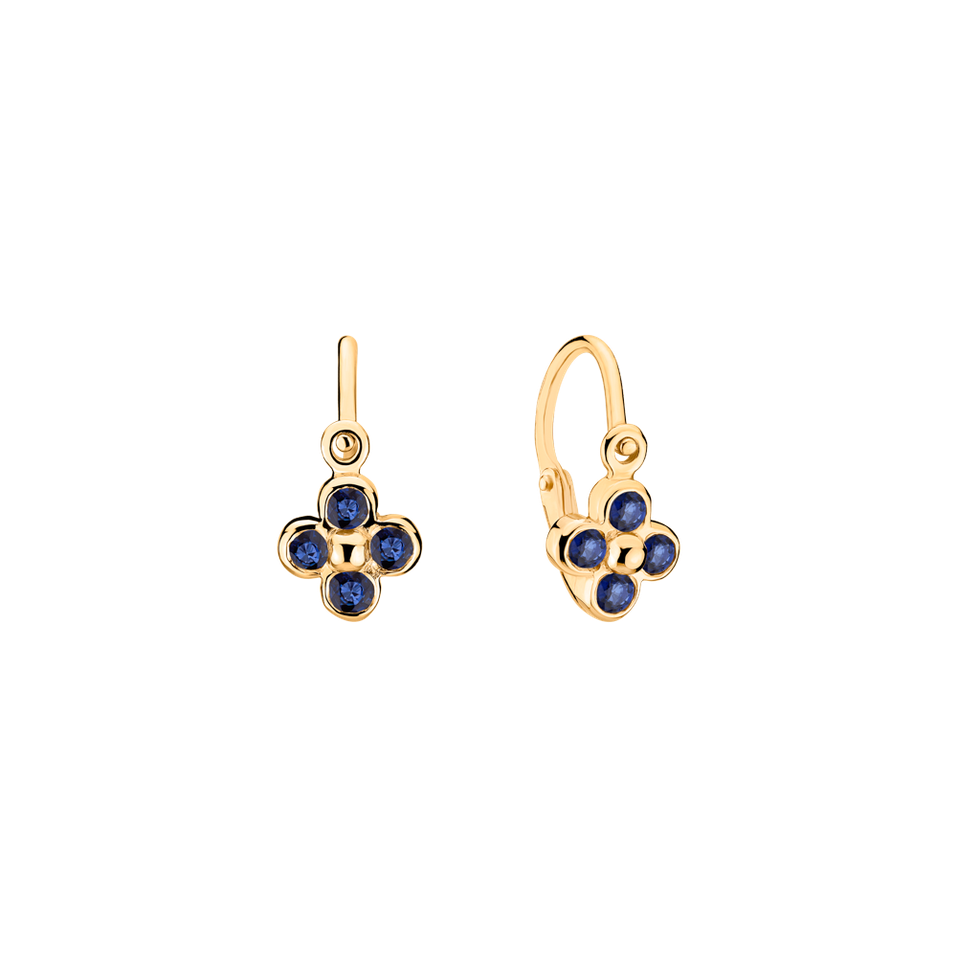 Children's earrings with Sapphire Lobelia
