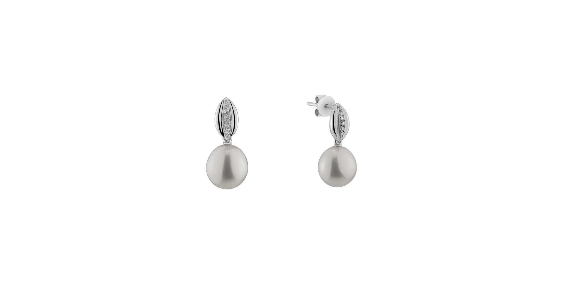 Diamond earrings with Pearl Valentina River