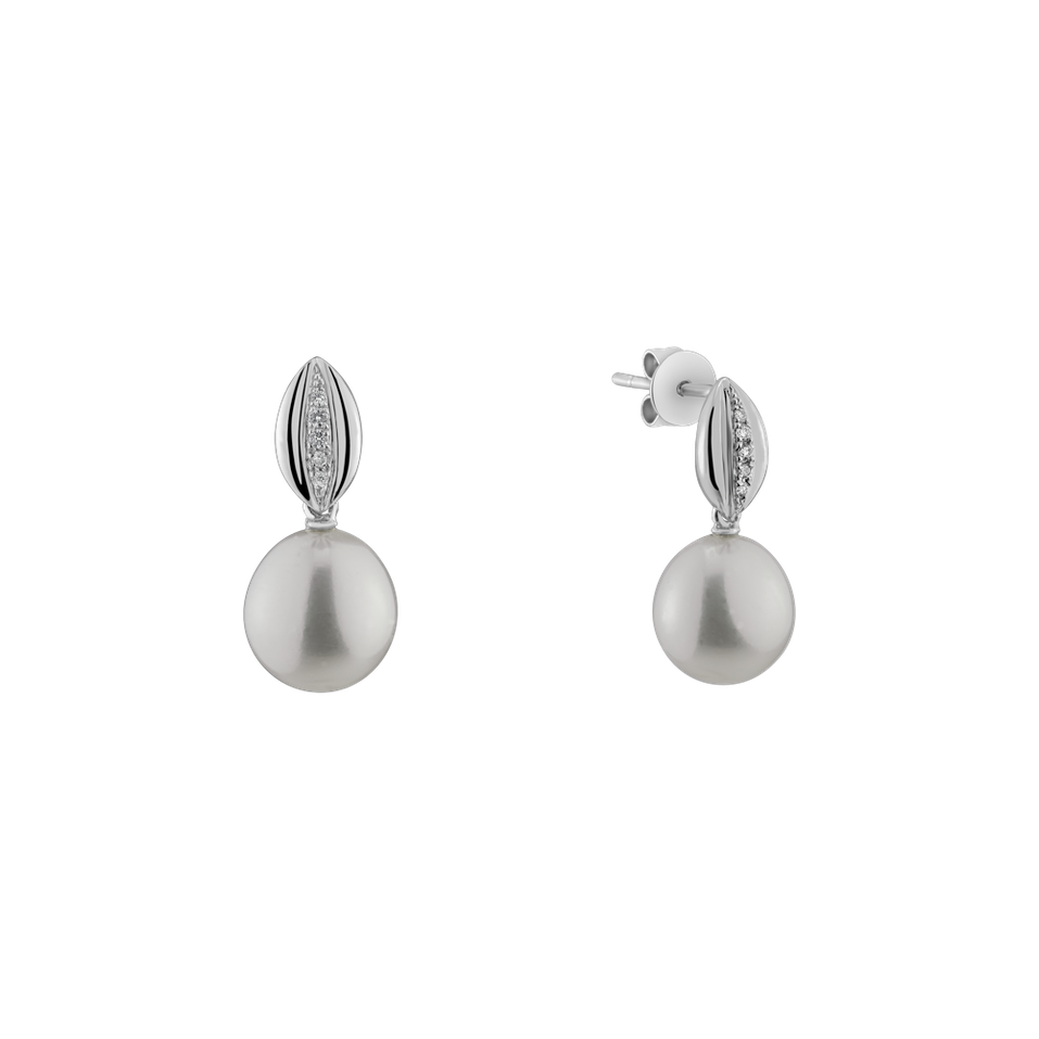 Diamond earrings with Pearl Valentina River