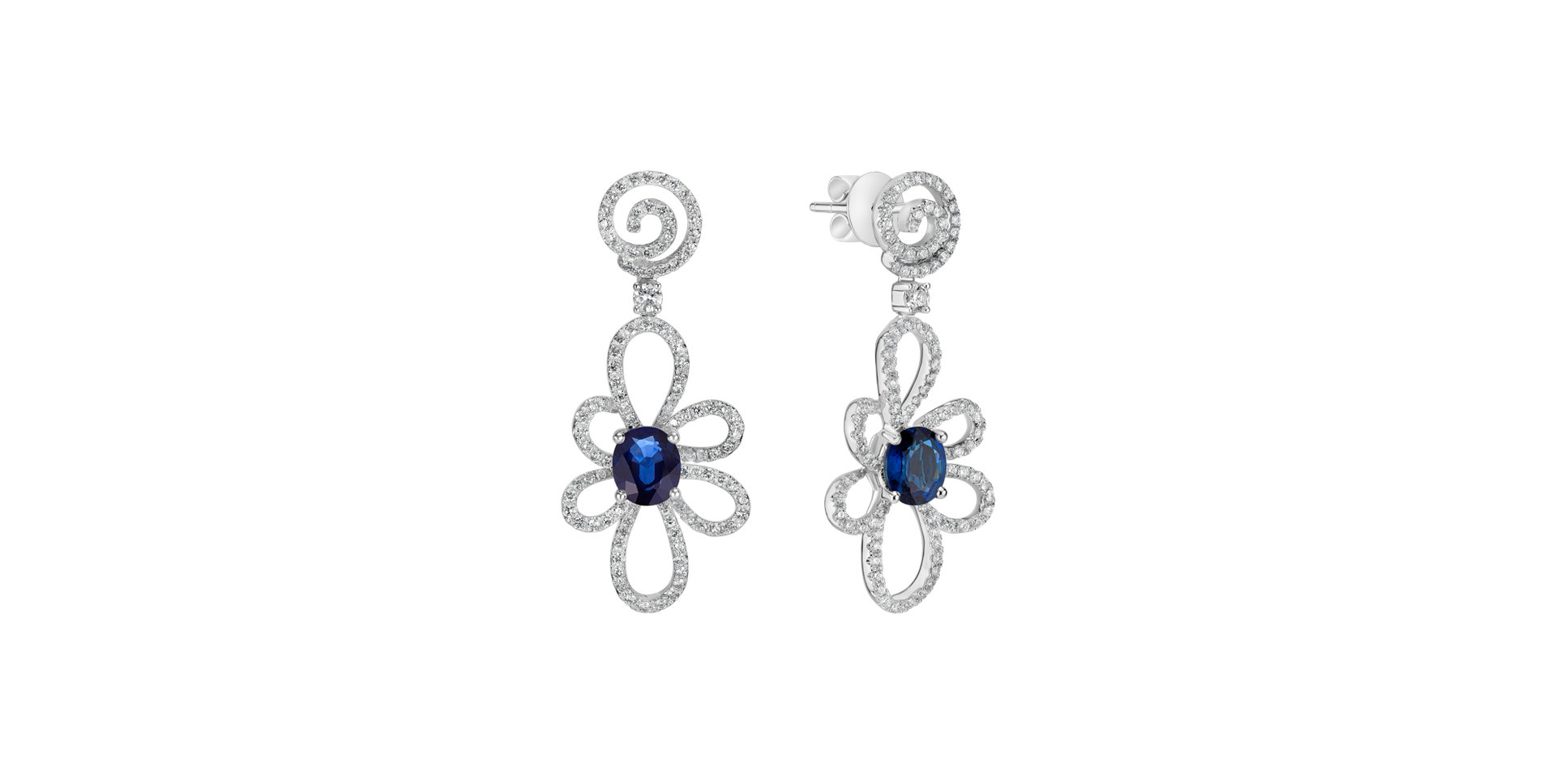 Diamond earrings with Sapphire Colette