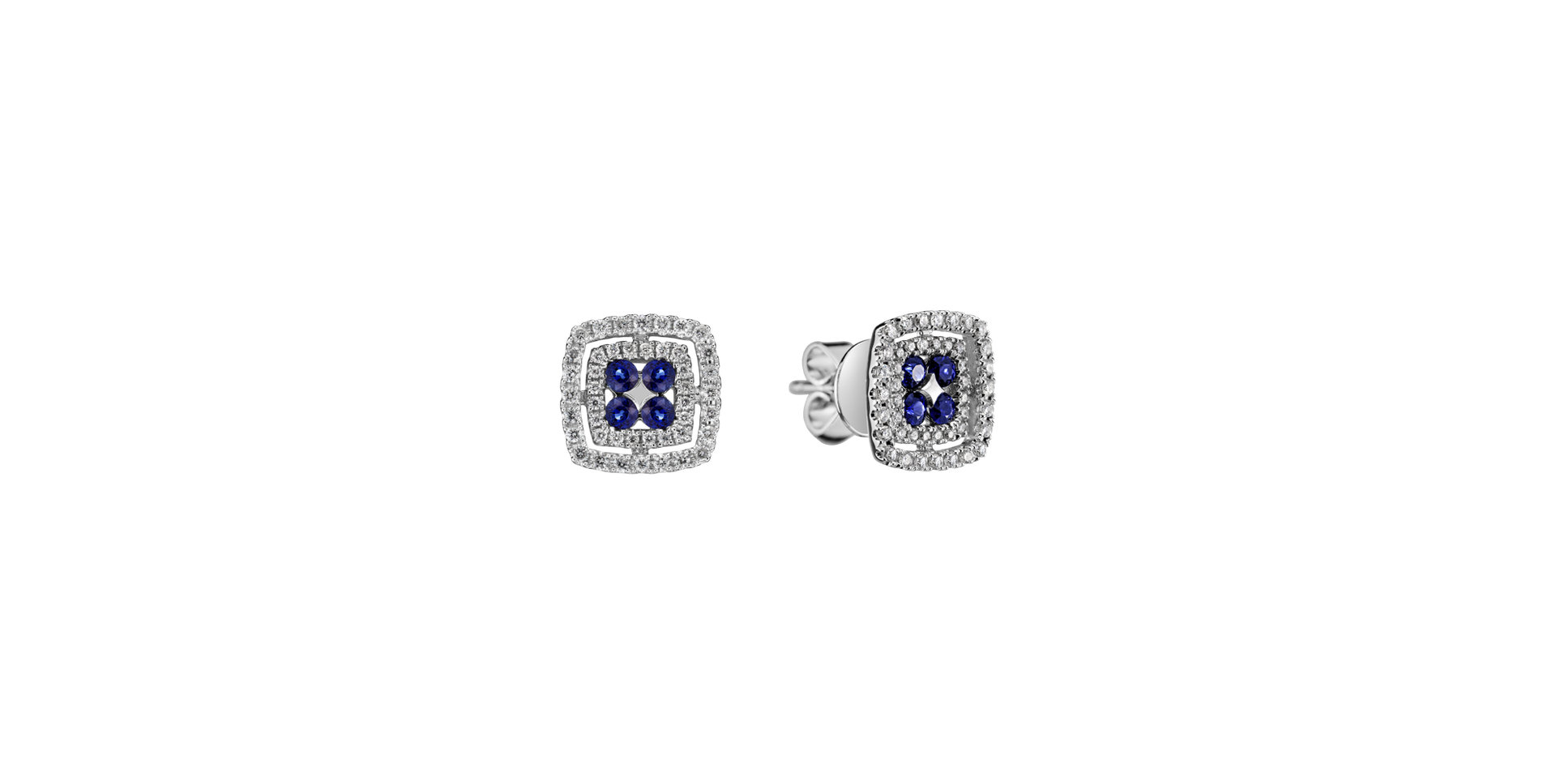 Diamond earrings and Sapphire Majestic Radiance