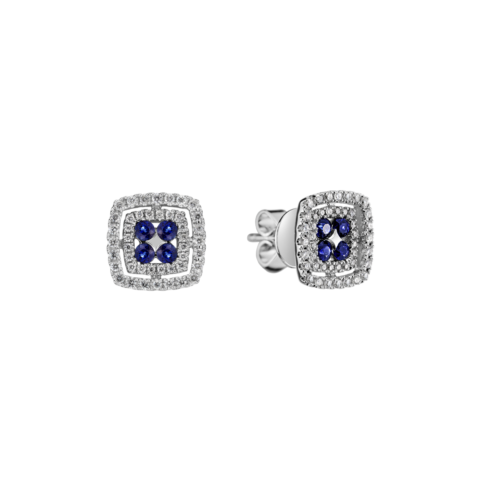 Diamond earrings and Sapphire Majestic Radiance