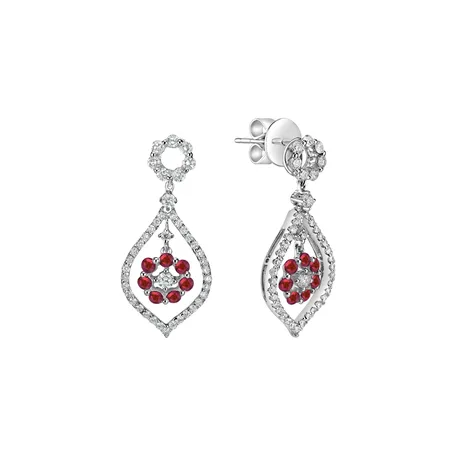 Diamond earrings and Ruby Makayla