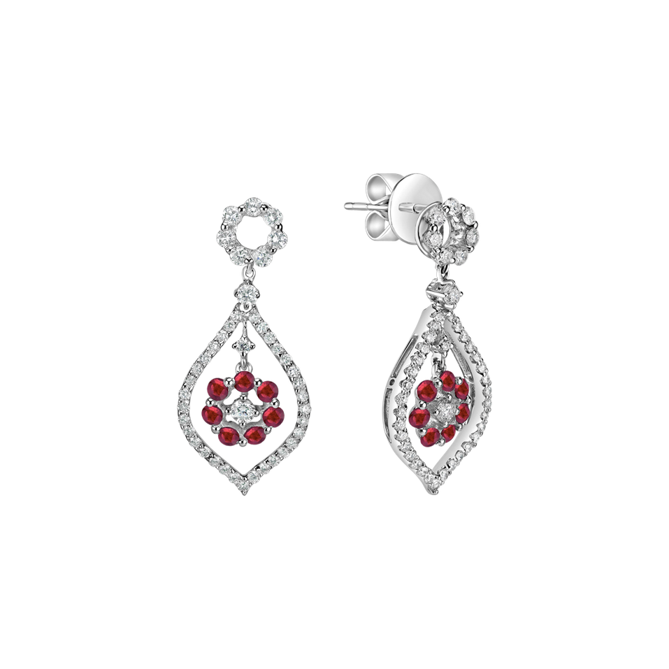 Diamond earrings and Ruby Makayla