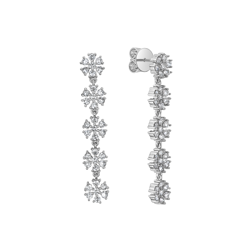 Diamond earrings Flower Waterfall