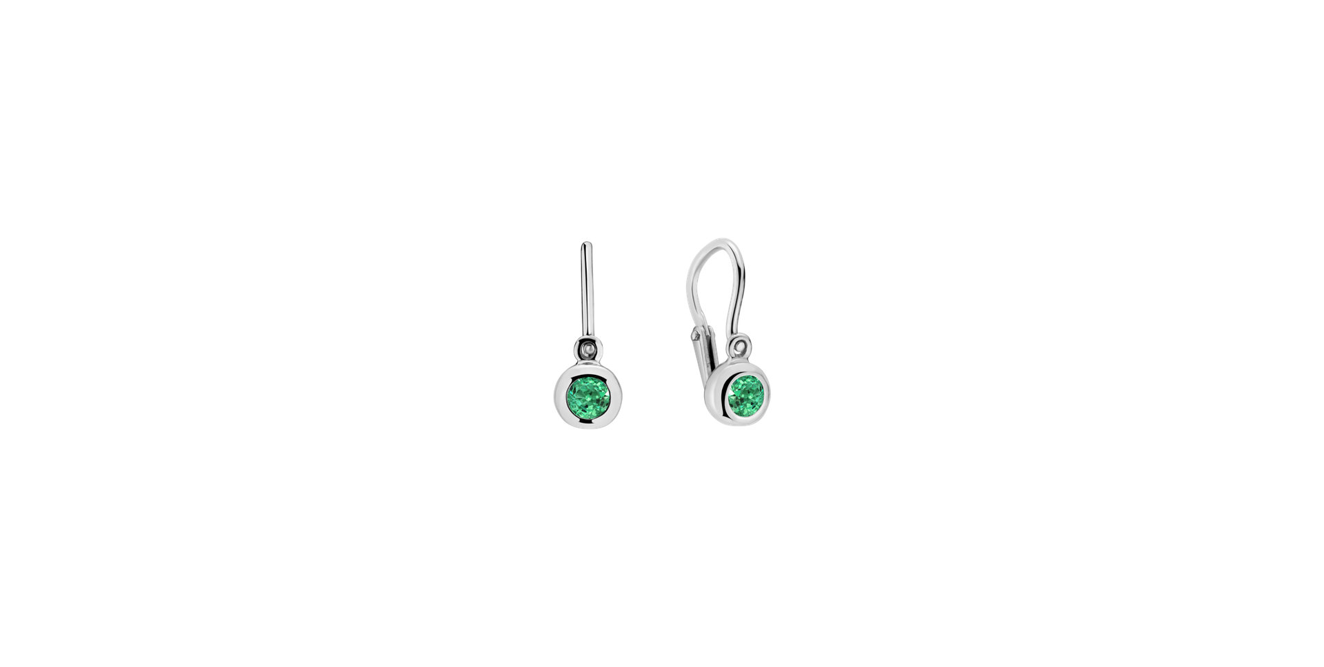 Earrings with Emerald Little Treasure