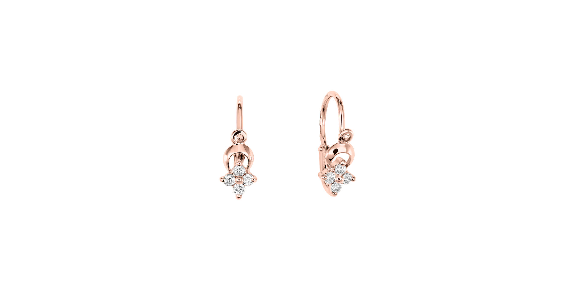 Children's diamond earrings Flower