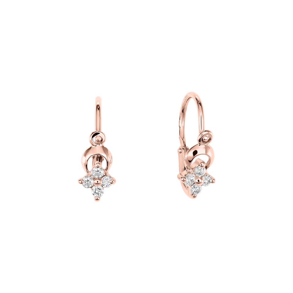 Children's diamond earrings Flower