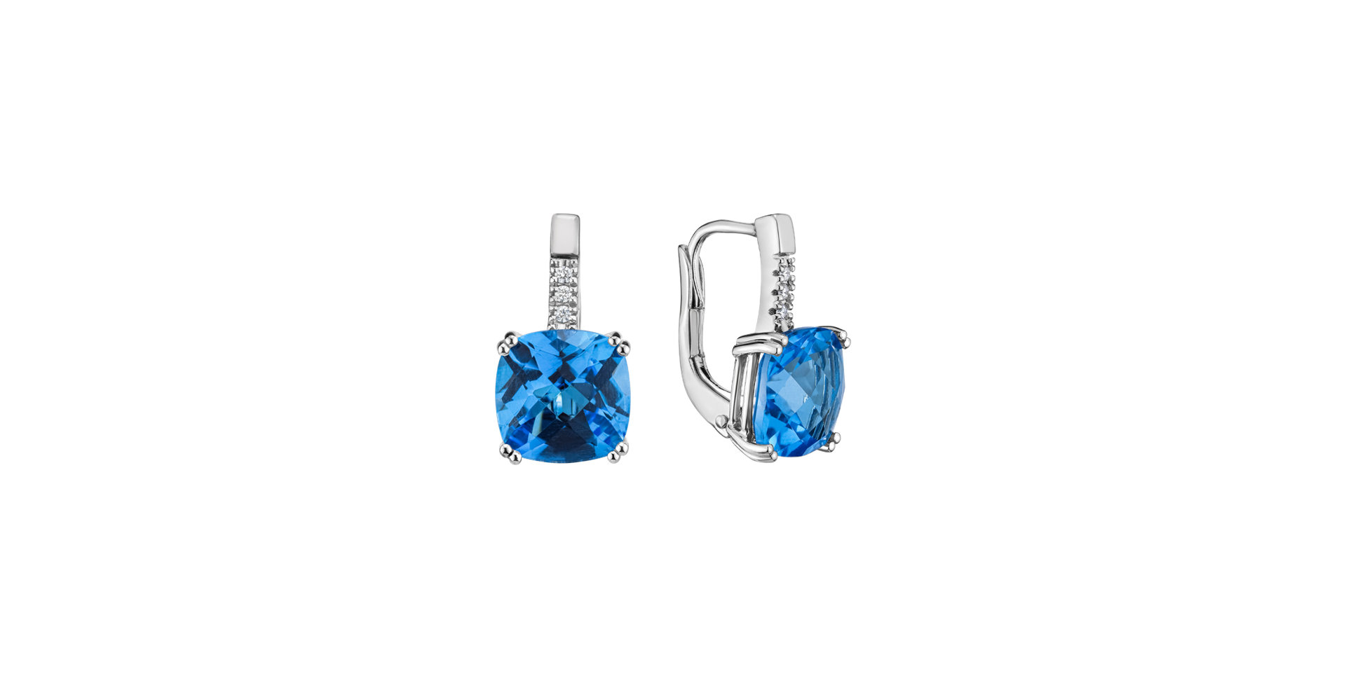 Diamond earrings with Topaz Space Romance