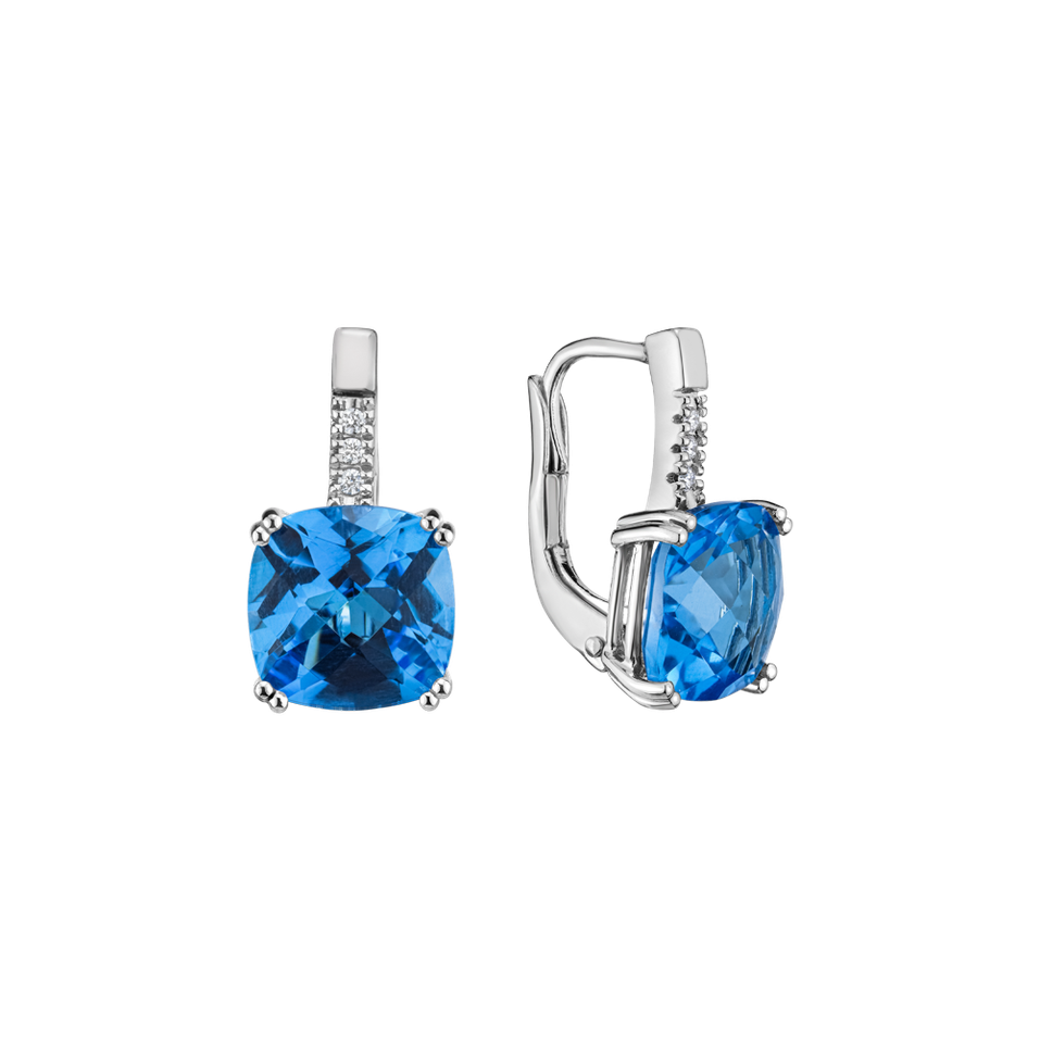 Diamond earrings with Topaz Space Romance