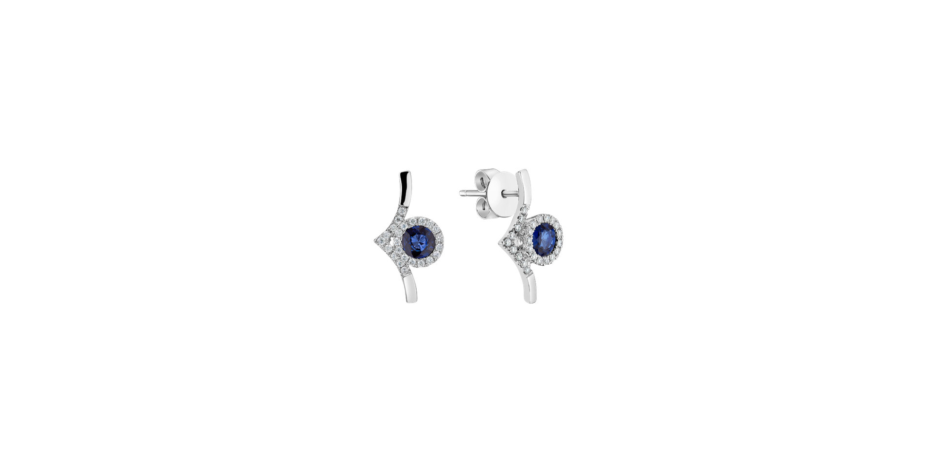 Diamond earrings with Sapphire Darkness in the Light