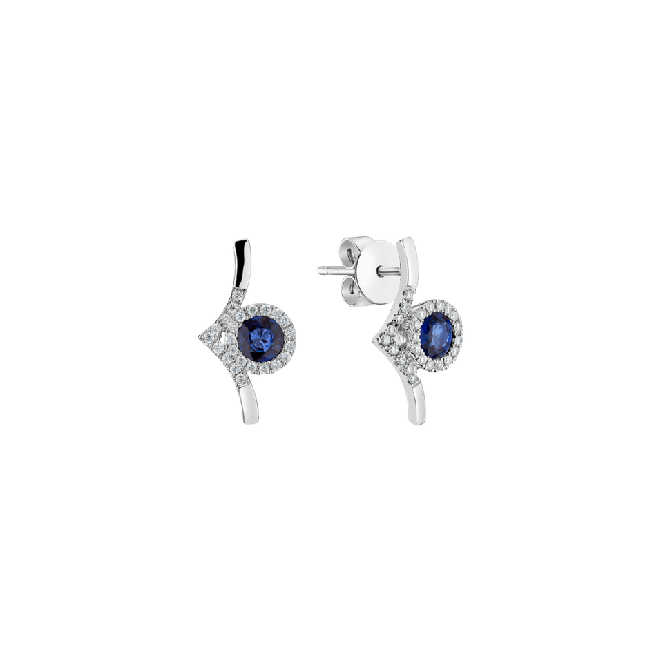 Diamond earrings with Sapphire Darkness in the Light