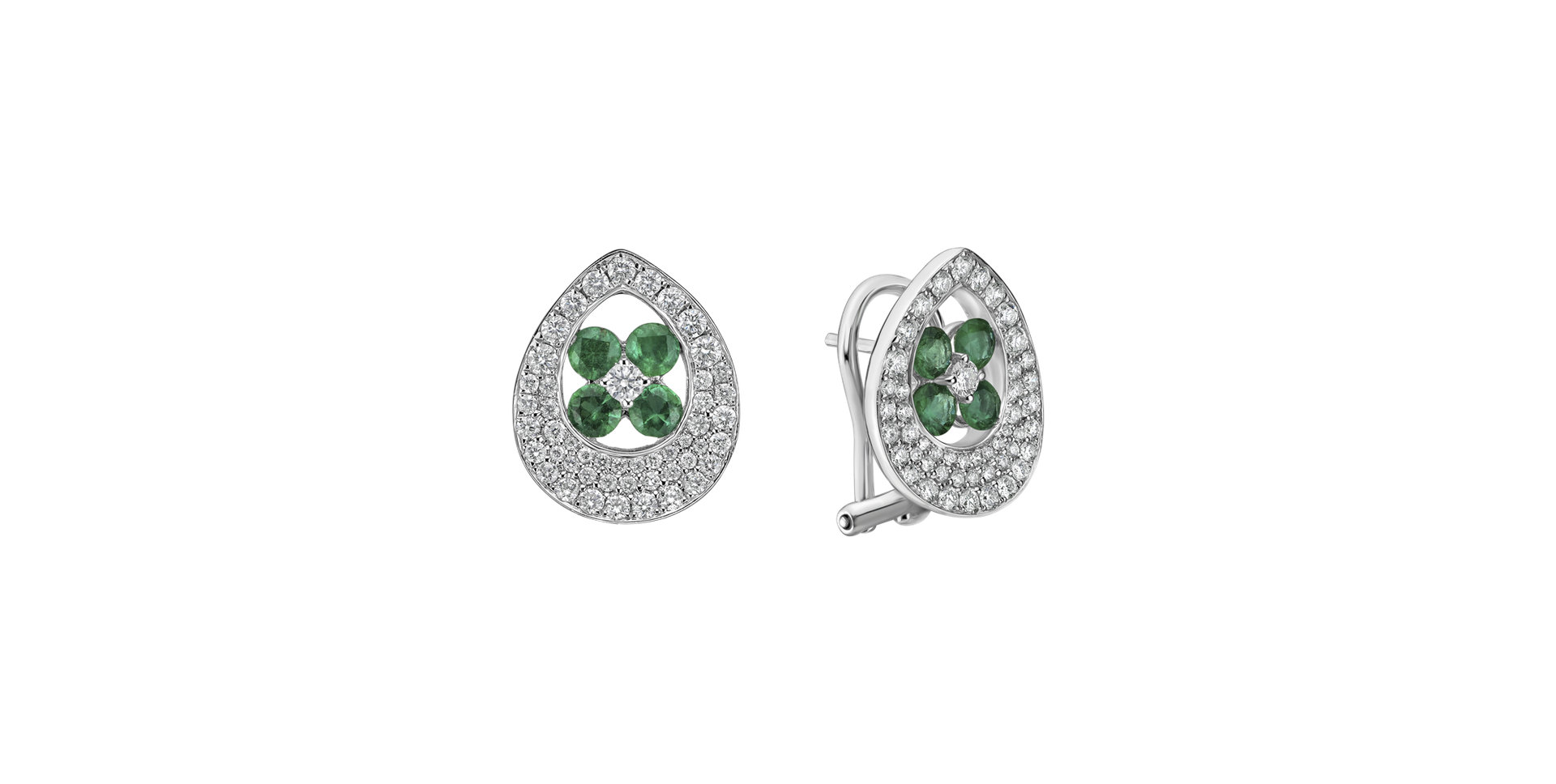 Diamond earrings and Emerald Nobl Charm