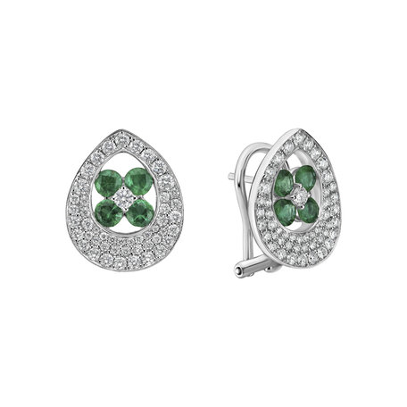 Diamond earrings and Emerald Nobl Charm