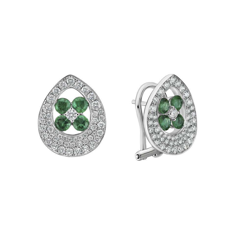 Diamond earrings and Emerald Nobl Charm