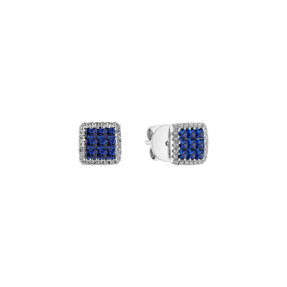 Diamond earrings and Sapphire Nisesh