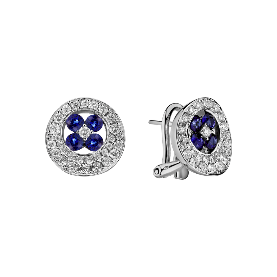 Diamond earrings and Sapphire Genesis