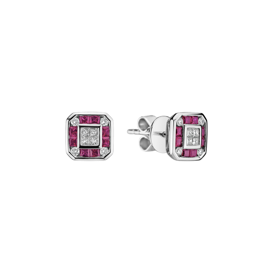 Diamond earrings and Ruby Anna