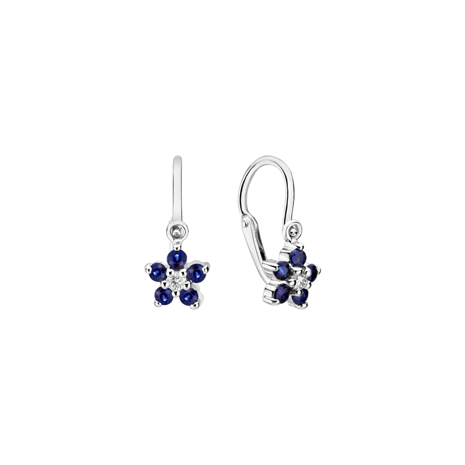 Children's diamond earrings and Sapphire Lovely