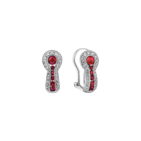 Diamond earrings and Ruby Dark Bella