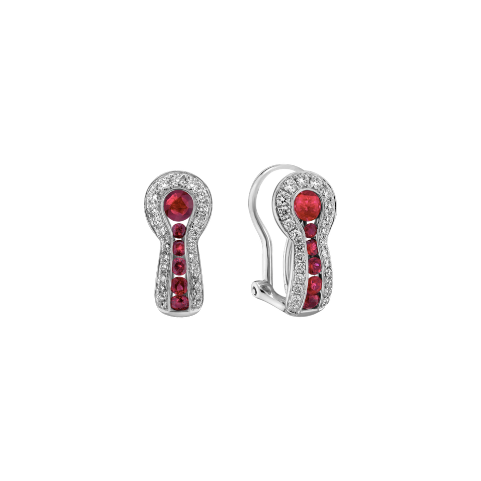 Diamond earrings and Ruby Dark Bella