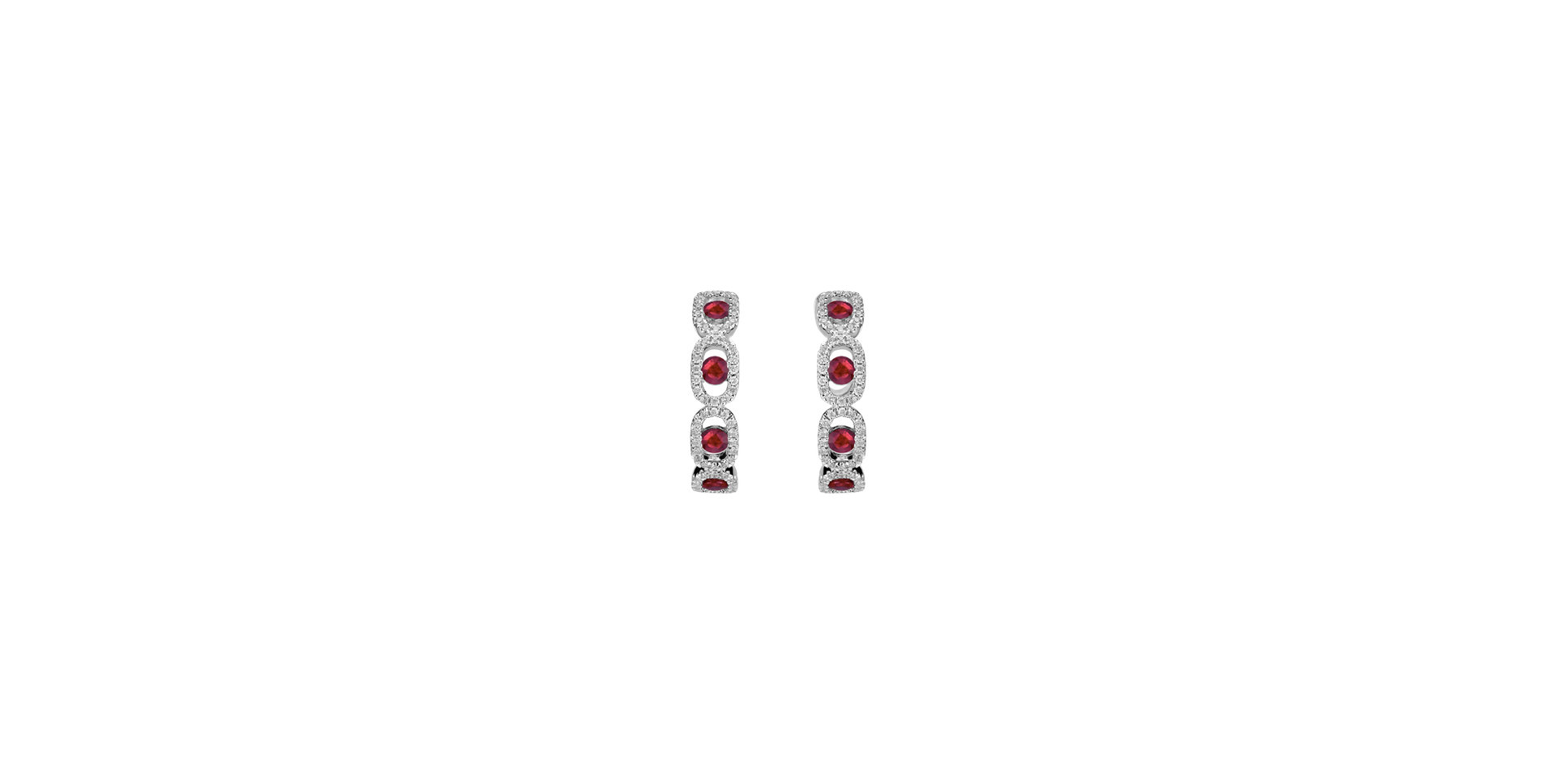 Diamond earrings and Ruby Royal Earrings