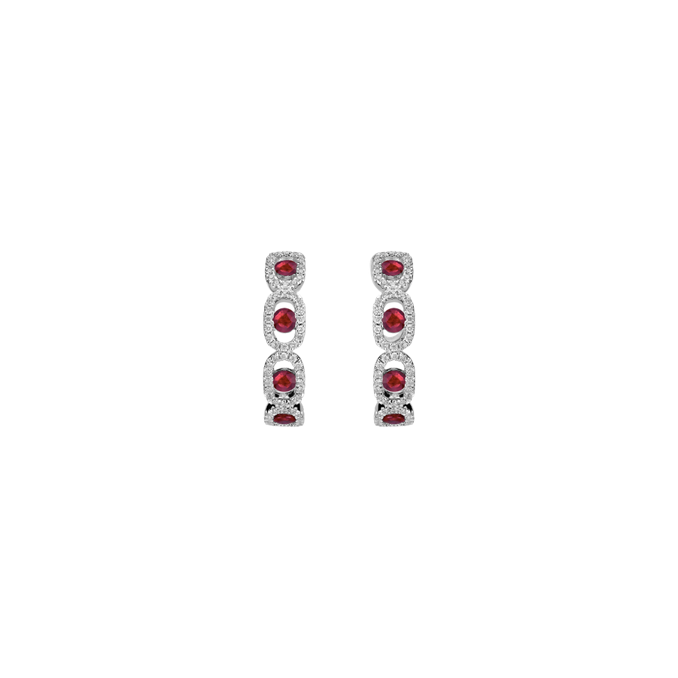 Diamond earrings and Ruby Royal Earrings