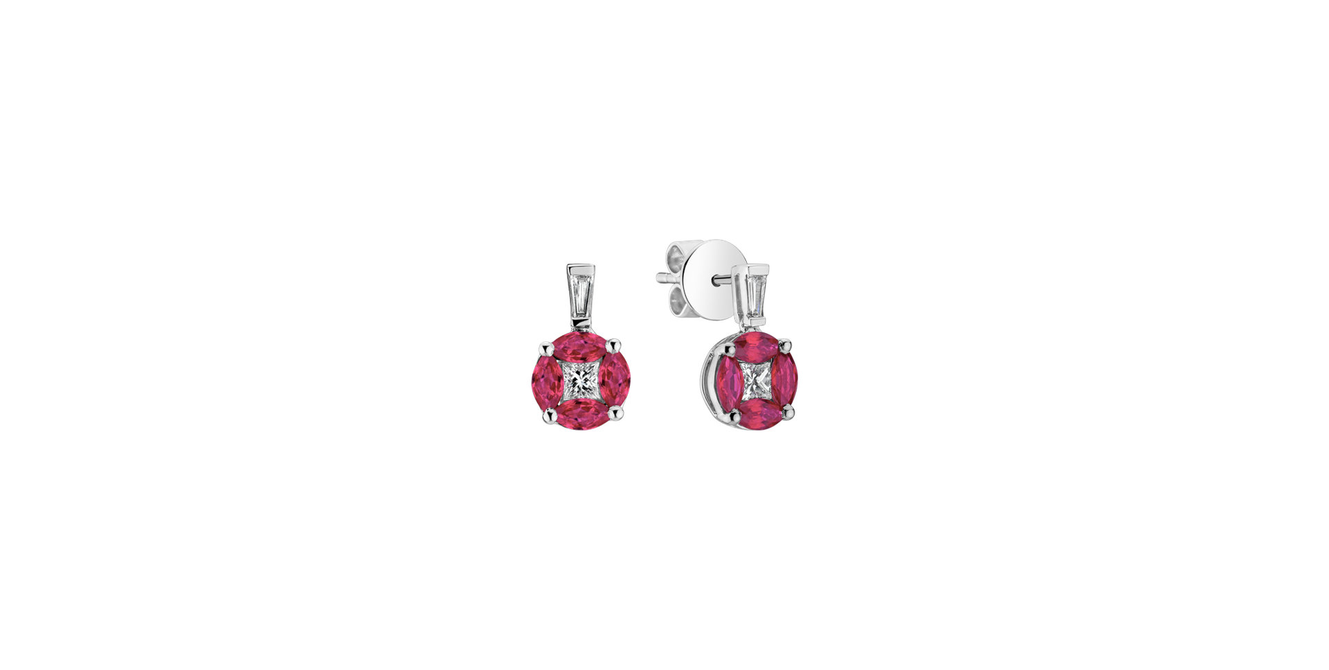 Diamond earrings and Ruby Rio De Janeiro