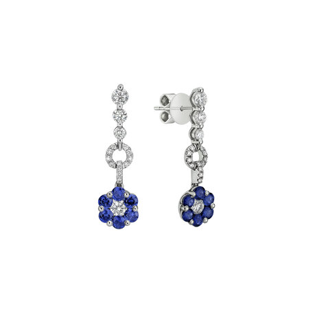 Diamond earrings and Sapphire Blue Sin