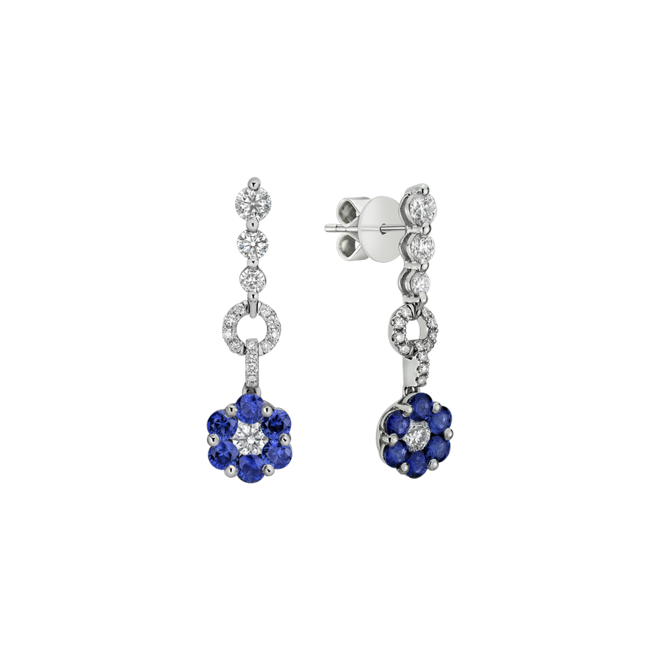 Diamond earrings and Sapphire Blue Sin