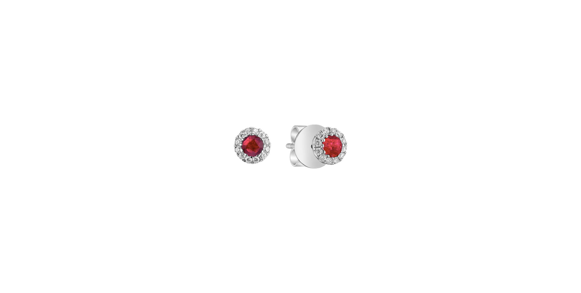 Diamond earrings with Ruby Diamond Princess