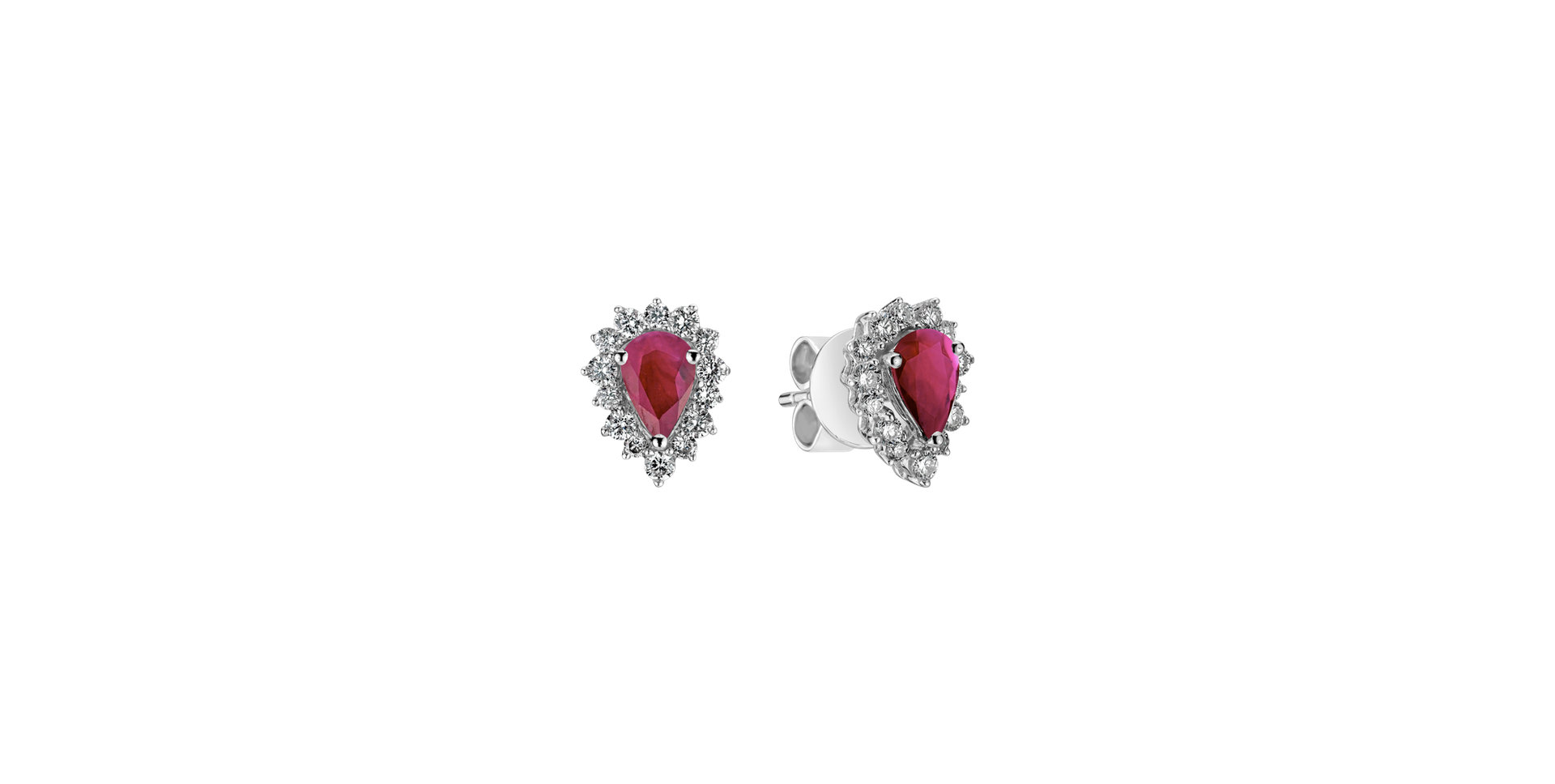 Diamond earrings with Ruby Red Passion