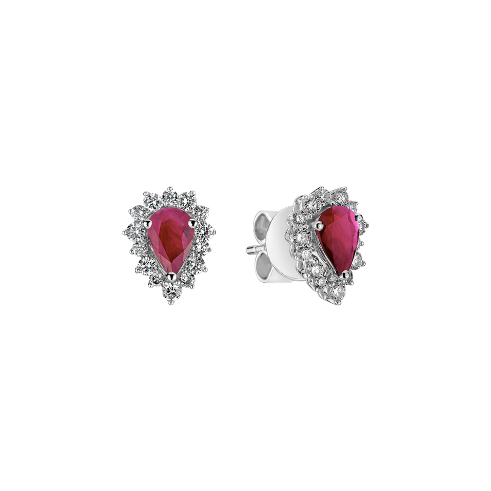 Diamond earrings with Ruby Red Passion