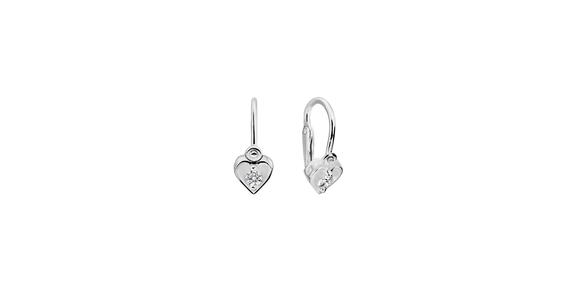 Children's diamond earrings Little Heart