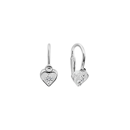 Children's diamond earrings Little Heart