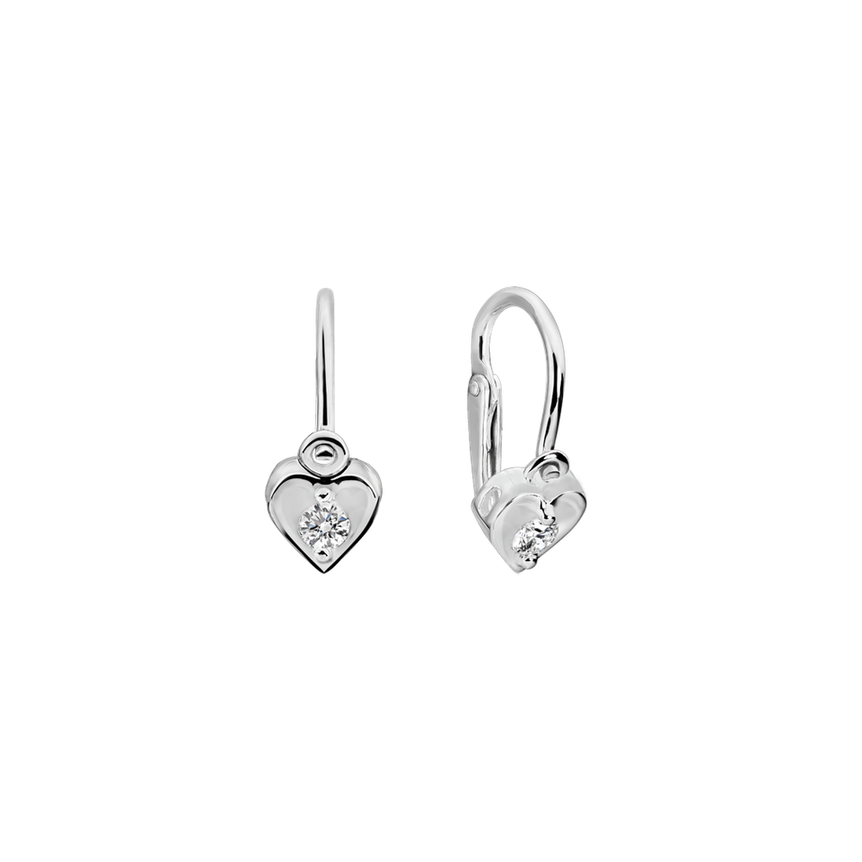 Children's diamond earrings Little Heart
