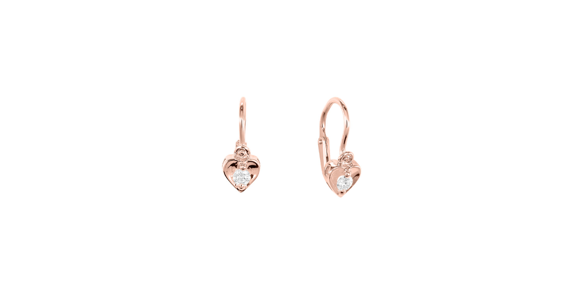 Children's diamond earrings Little Heart