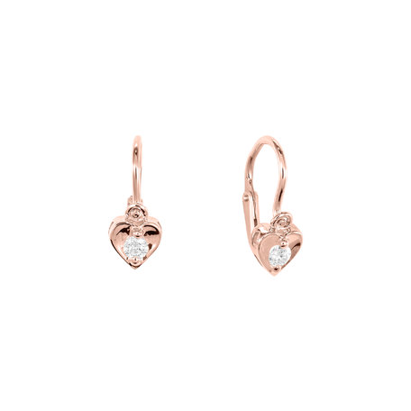 Children's diamond earrings Little Heart