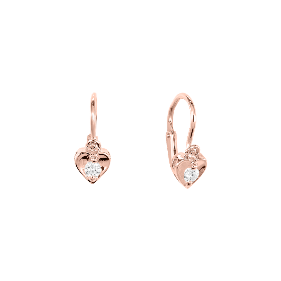 Children's diamond earrings Little Heart