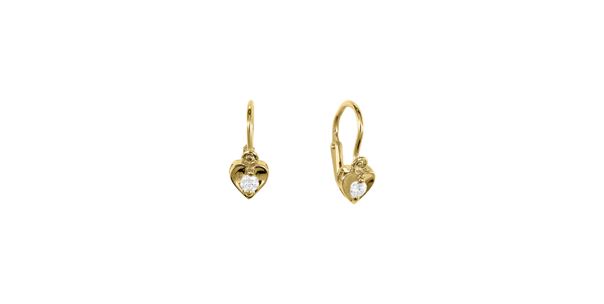 Children's diamond earrings Little Heart