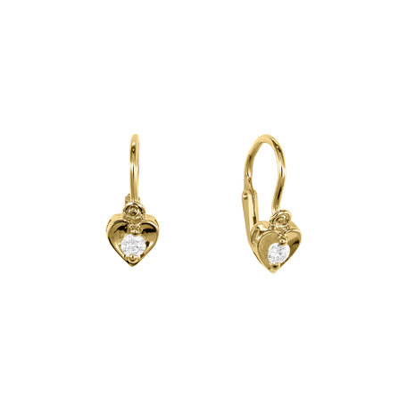 Children's diamond earrings Little Heart