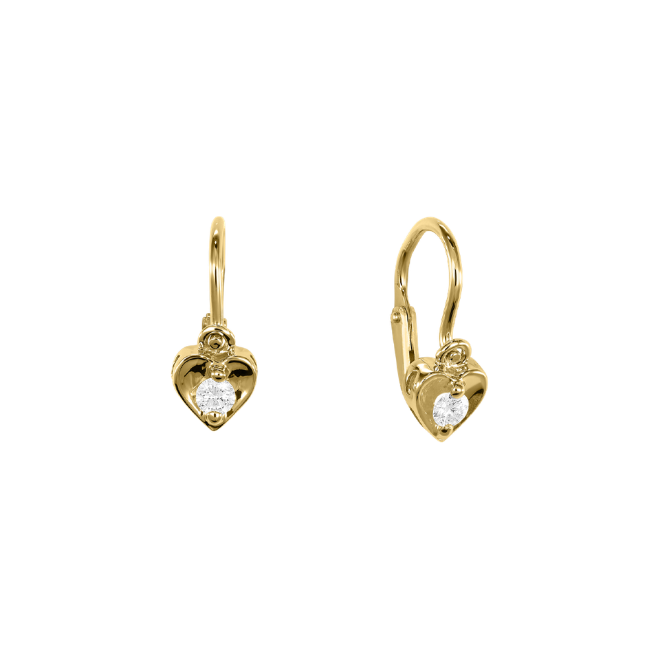 Children's diamond earrings Little Heart