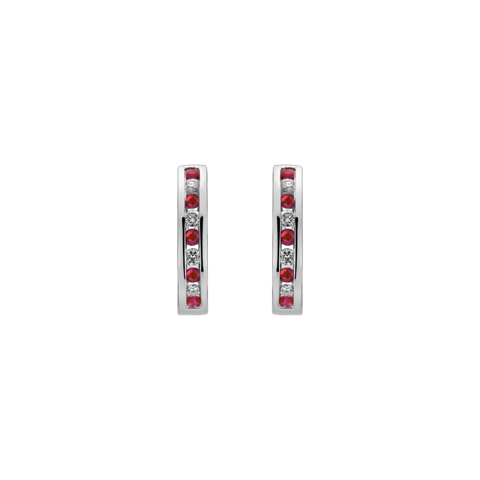 Diamond earrings and Ruby Avianna