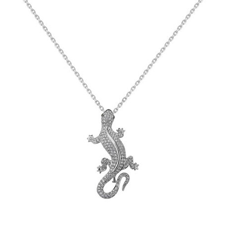 Diamond brooch and Garnet Diamond Gecko