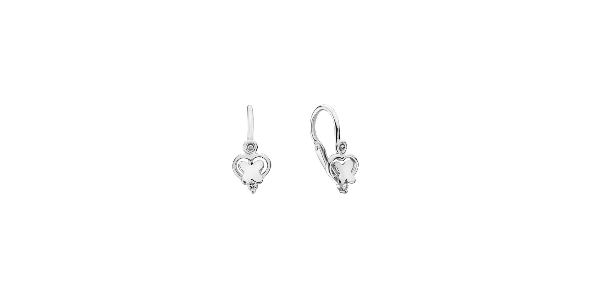 Children's diamond earrings Butterfly Harmony