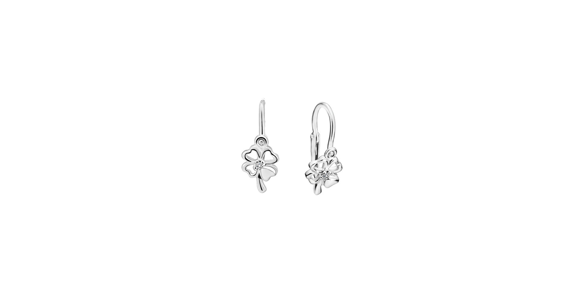 Children's diamond earrings Cloverleaf