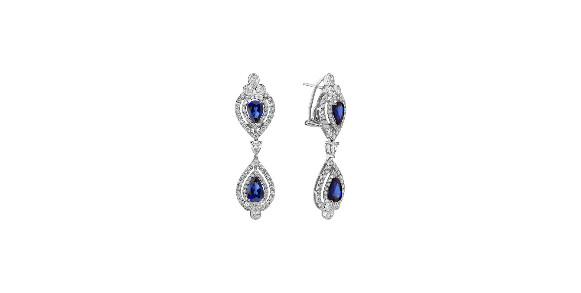 Diamond earrings and Sapphire Lydia