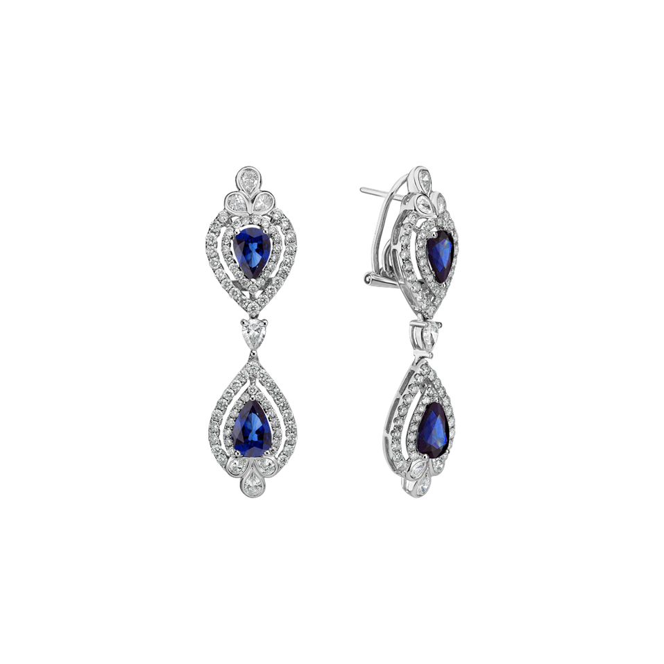 Diamond earrings and Sapphire Lydia