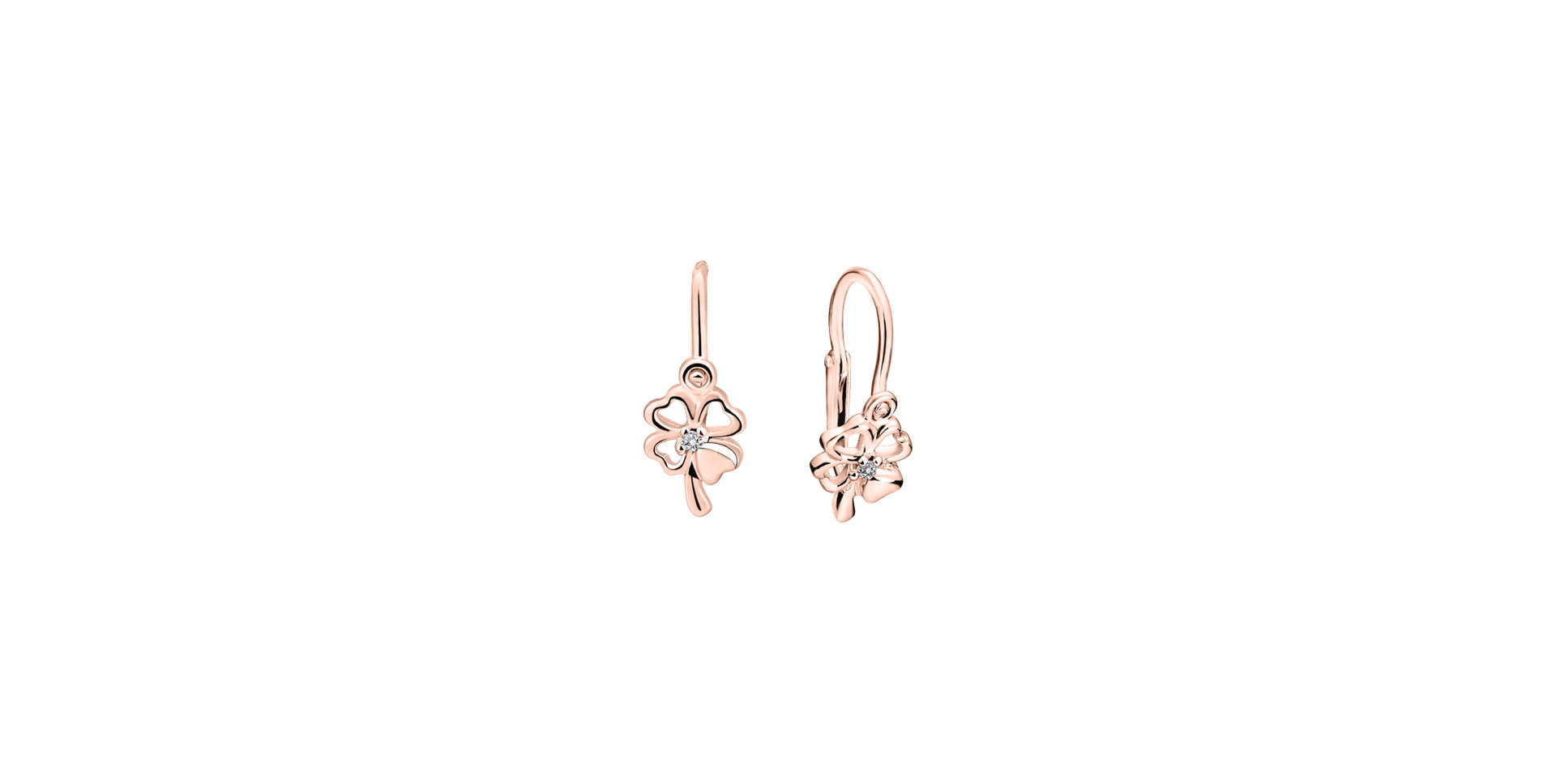 Children's diamond earrings Cloverleaf