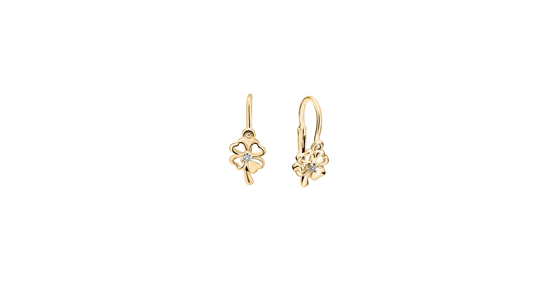 Children's diamond earrings Cloverleaf